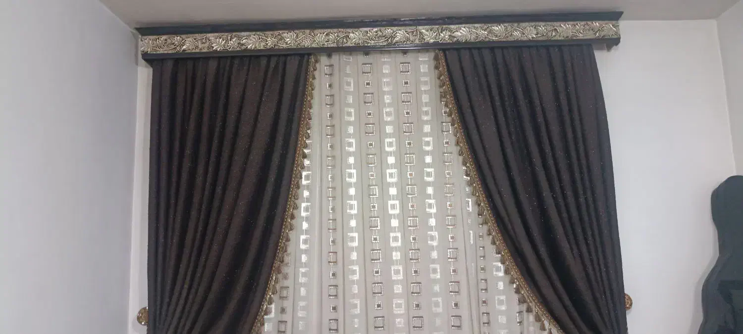 پرده و شال به همراه قاب پرده و آستر|پرده، رانر، رومیزی|ساوه, |دیوار