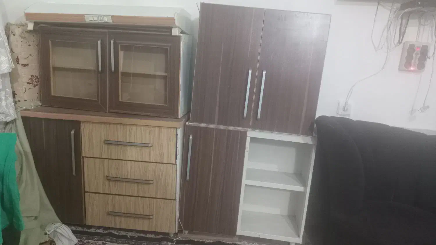کابینت ۲ دست  ابچکان هود  سینگ  سنگ اپن کابینت تکی|آب‌چکان و نظم‌دهنده ظروف|مشهد, رسالت|دیوار