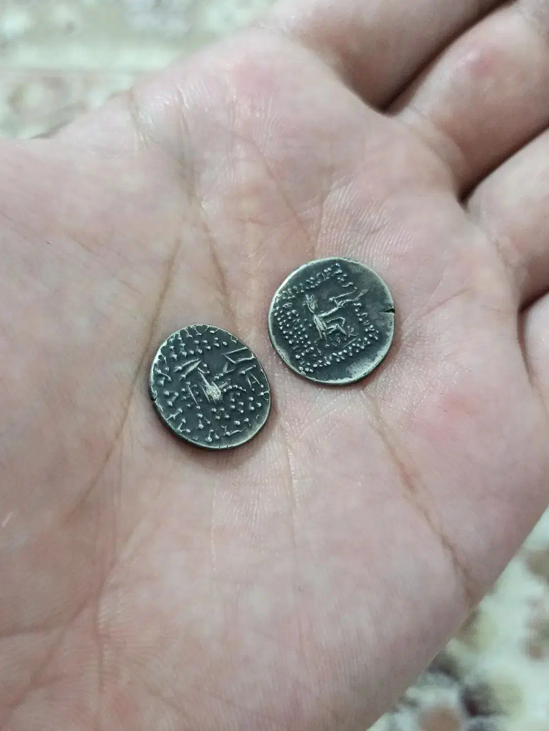 دوعدد سکه نقره آنتیک و کلکسیونی اشکانی خاص|کلکسیون سکه، تمبر، اسکناس|خرم‌آباد, |دیوار