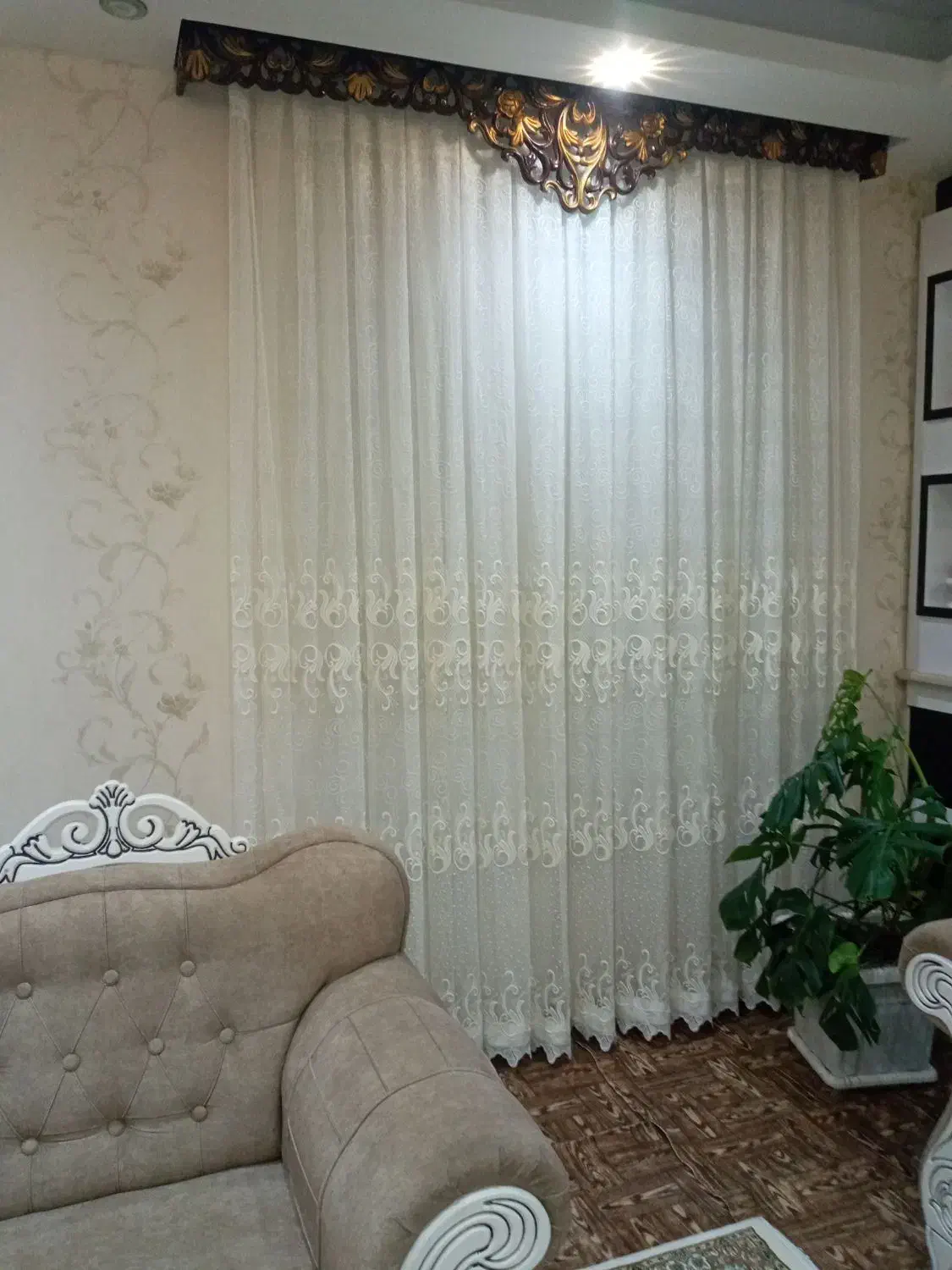 پرده با کتیبه|پرده، رانر، رومیزی|پارس‌آباد, |دیوار