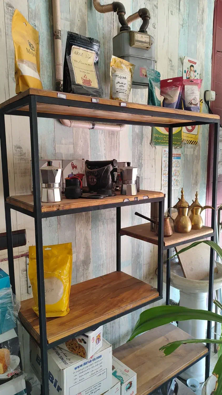 استند چوبی فلزی|کتابخانه، شلف، قفسه‌های دیواری|کرمان, |دیوار