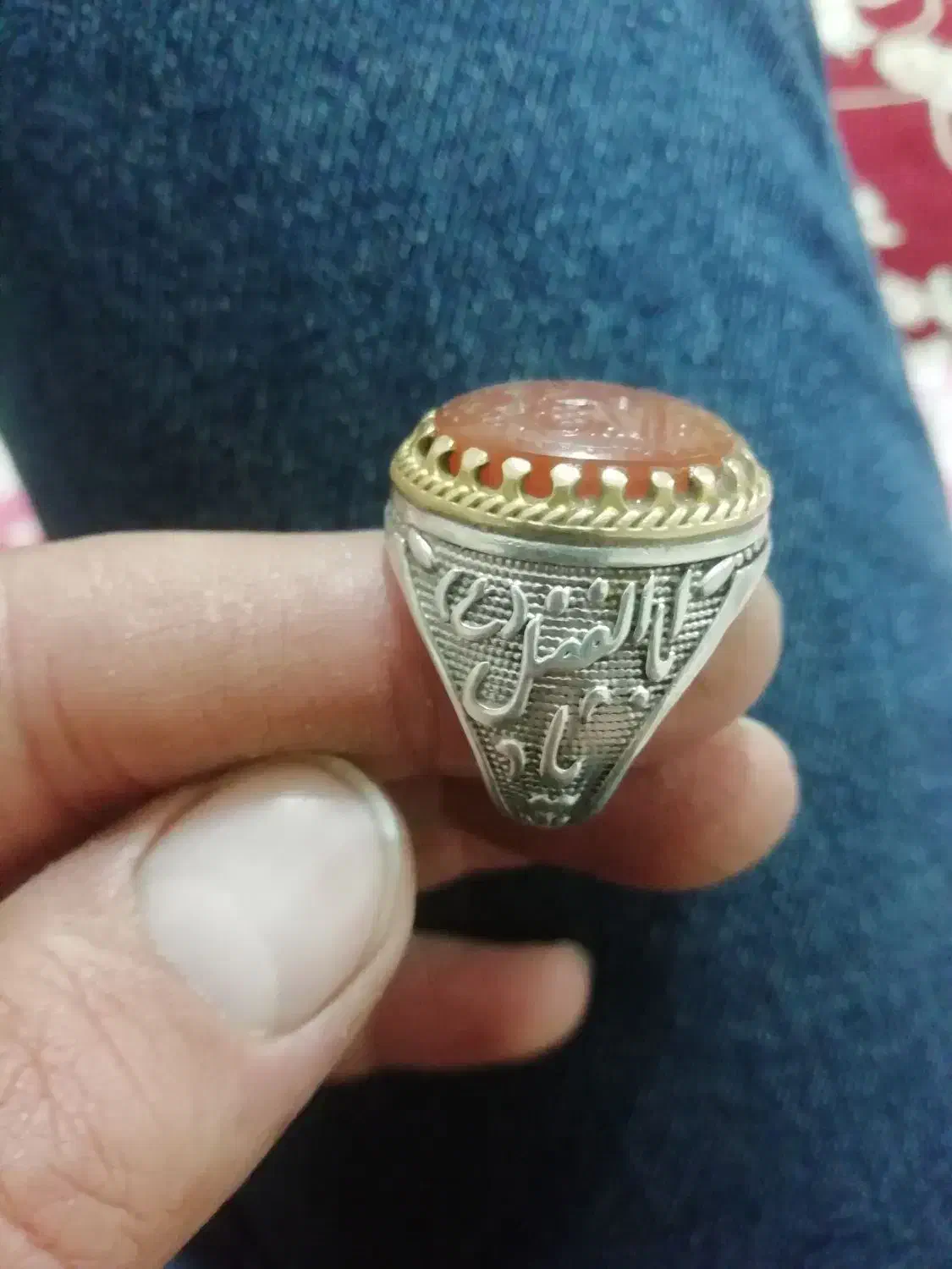 انگشتر نقره عقیق خطی|جواهرات|اصفهان, شاه پسند|دیوار