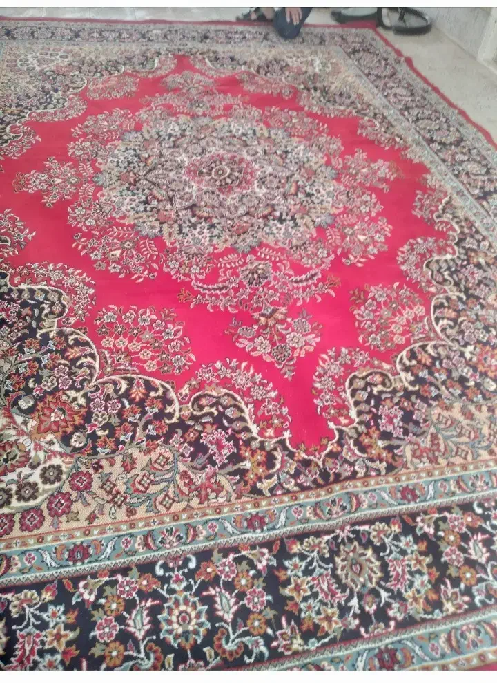 دوعدد قالی ۱۲متری رنگ قرمز در حد نو|فرش|مشهد, حجاب (شهرک غرب)|دیوار