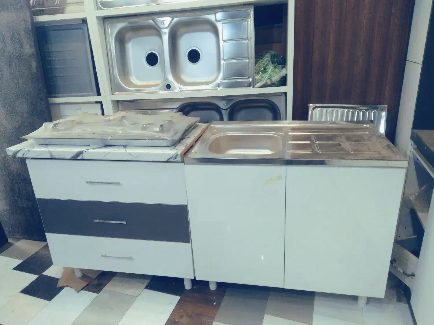 کابینت زیر سینک|آب‌چکان و نظم‌دهنده ظروف|هشتگرد, ینگی امام|دیوار