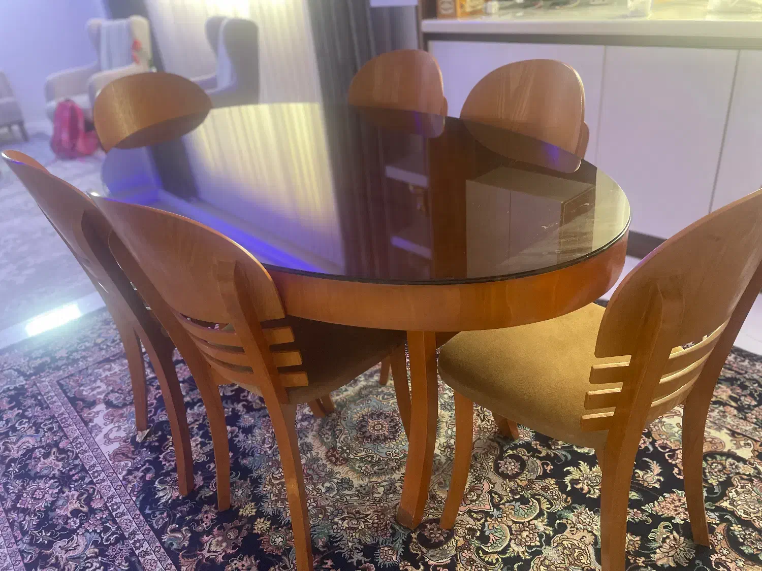 میز ناهار خوری بیضی|میز و صندلی غذاخوری|آشخانه, |دیوار