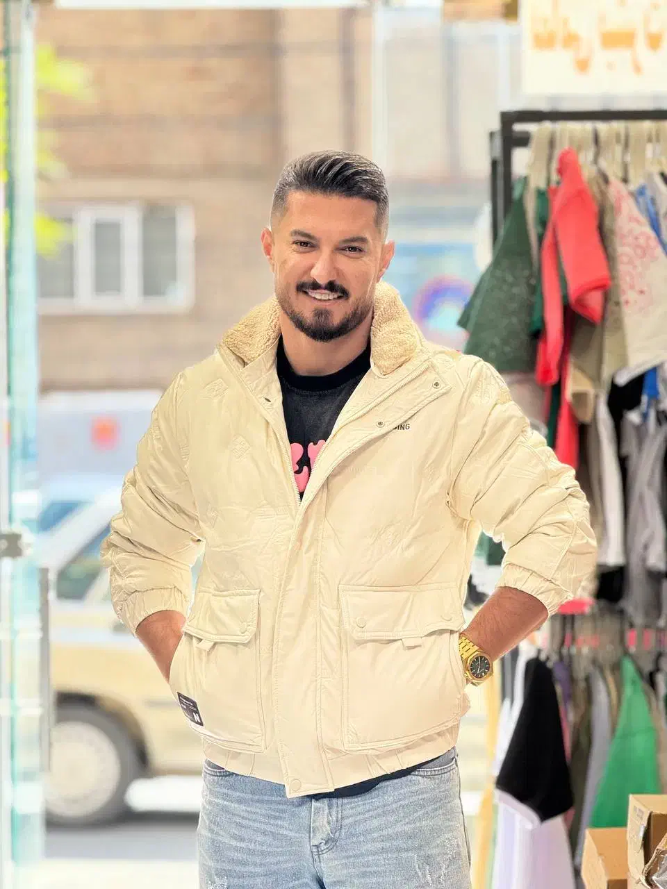 کاپشن چرم باکسی|لباس|تبریز, |دیوار