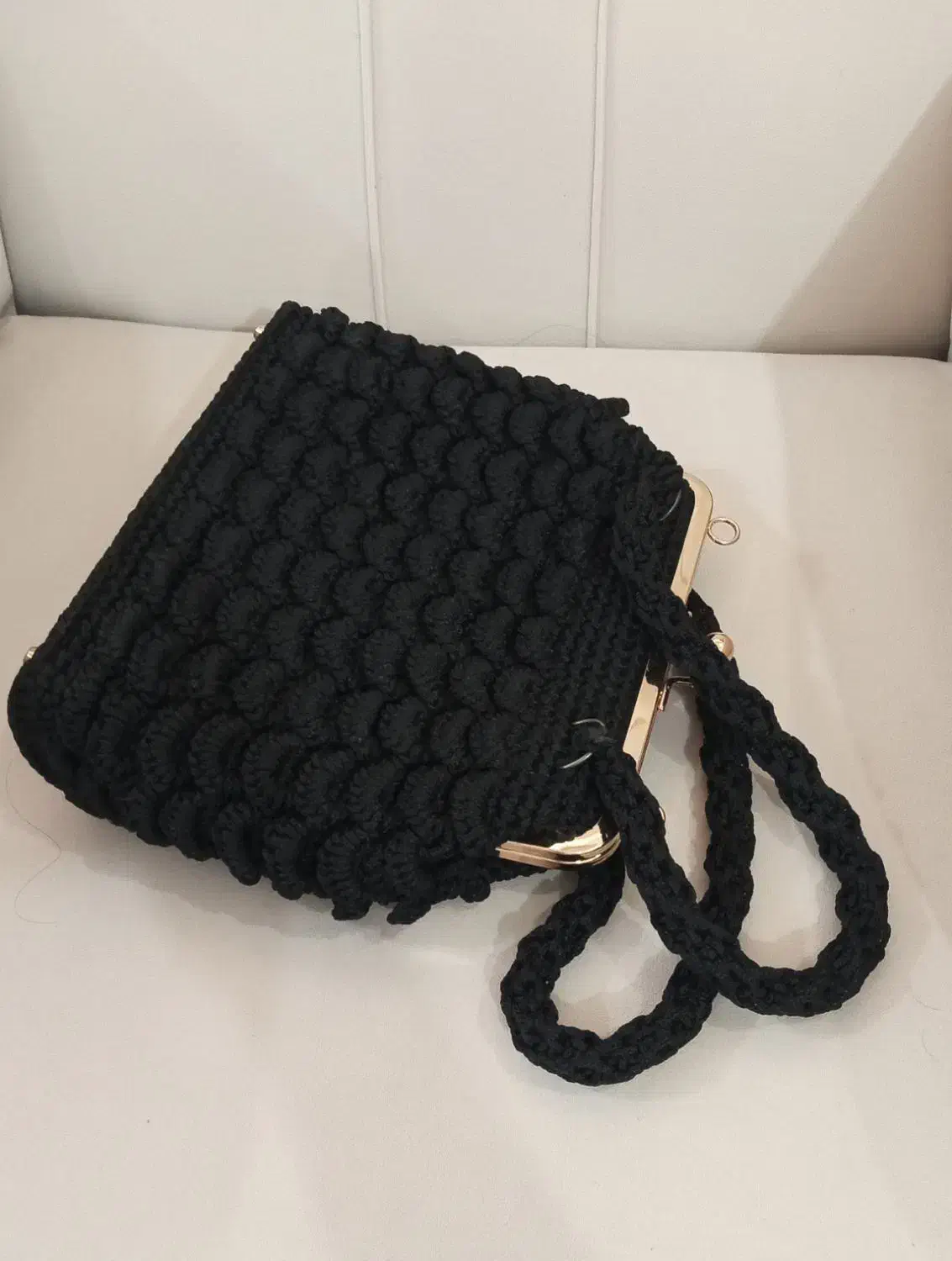 کیف دستی بافتنی نو|لوازم خیاطی و بافتنی|لشت نشا, |دیوار