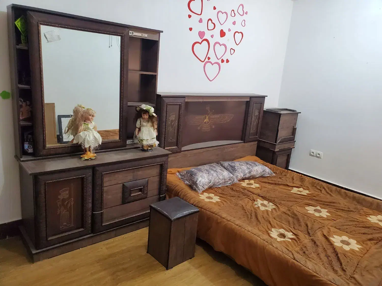 فروش سرویس خواب دو نفره|تخت و سرویس خواب|لامرد, |دیوار