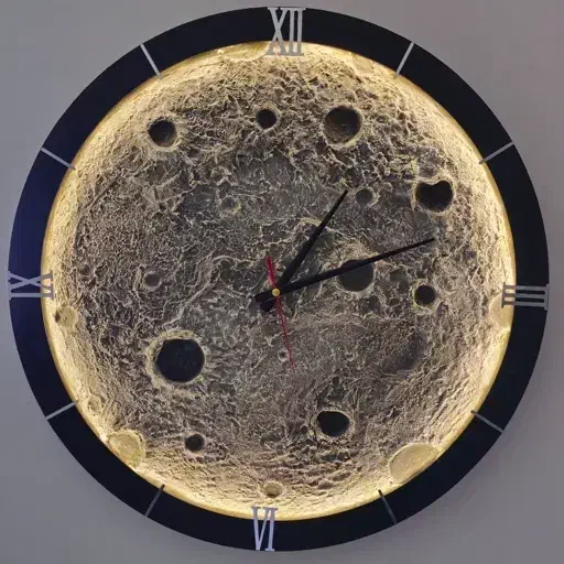 ساعت دیواری طرح ماه|ساعت دیواری و تزئینی|نیشابور, گنبد سبز|دیوار