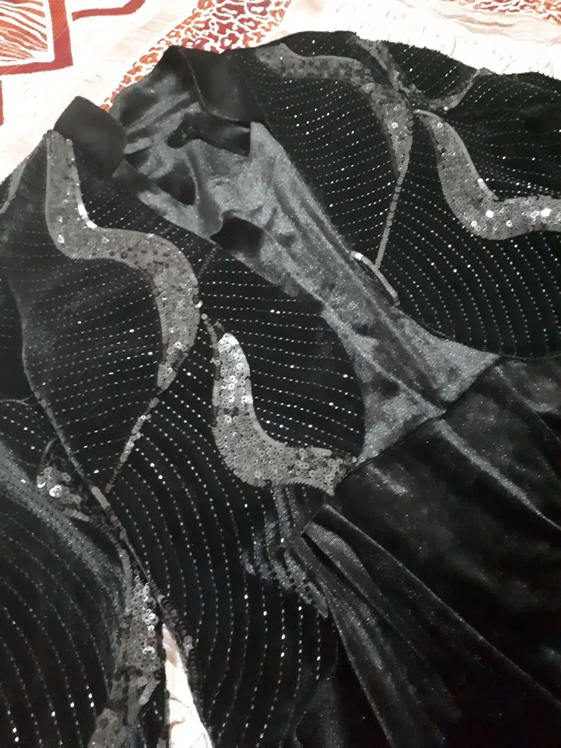 مانتو دوتیکه مخمل بلند سایز ۲|لباس|باسمنج, |دیوار