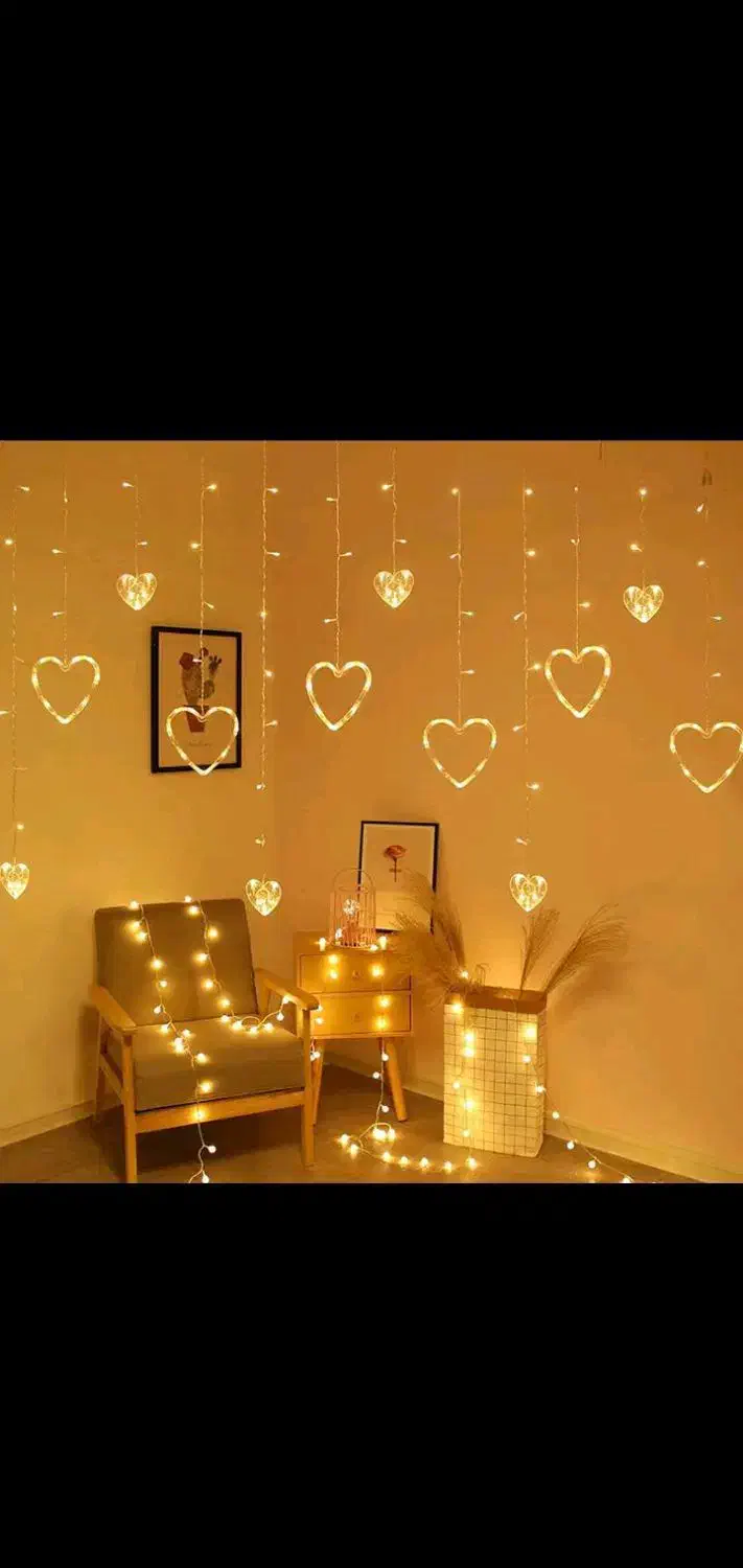 ریسه قلب۱۲آویز|ریسه و چراغ تزئینی|خوی, |دیوار