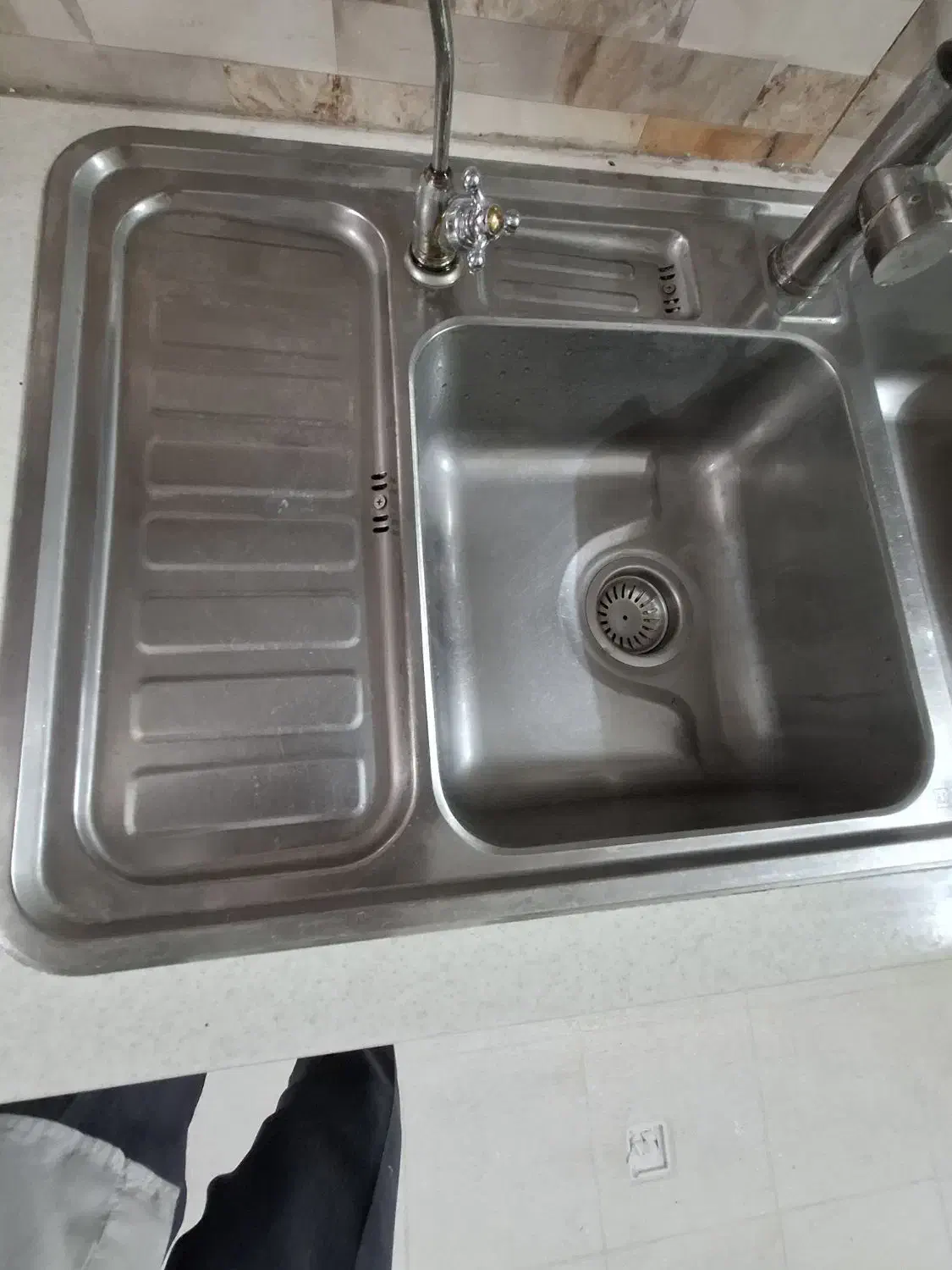 سینک توکار|آب‌چکان و نظم‌دهنده ظروف|قم, نیروگاه|دیوار