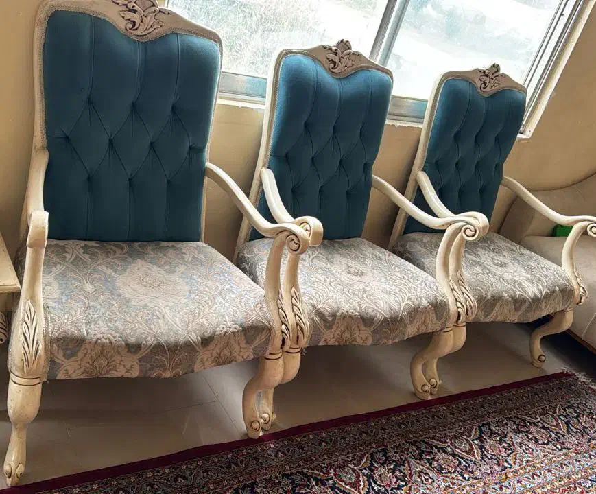 مبلمان ۹ نفره تمام چوب|مبلمان خانگی و میز عسلی|ساری, |دیوار