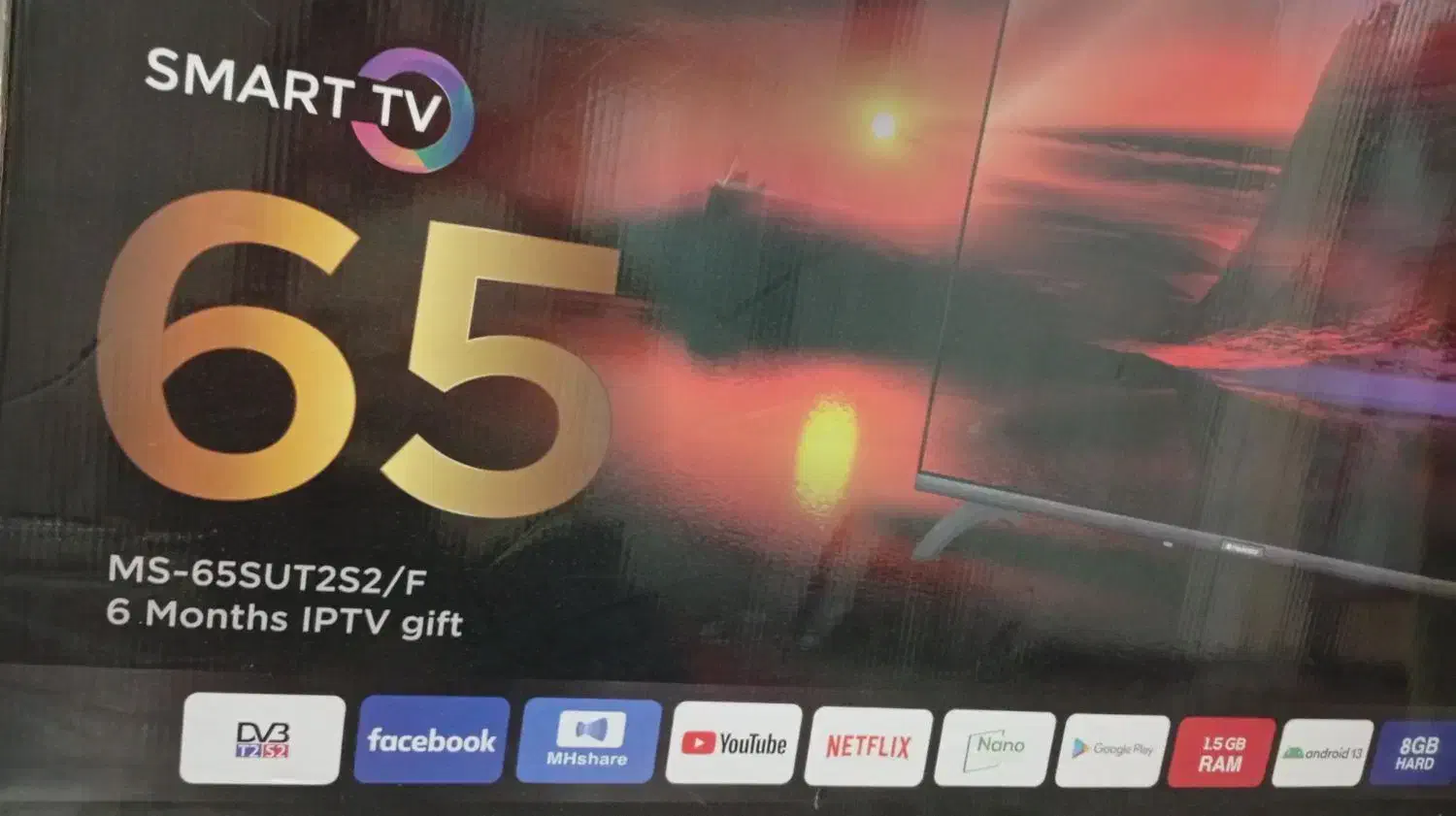 تلوزیون 65اینچ مدیا استاربامیز وپایه دیواری|تلویزیون و پروژکتور|بندرعباس, |دیوار