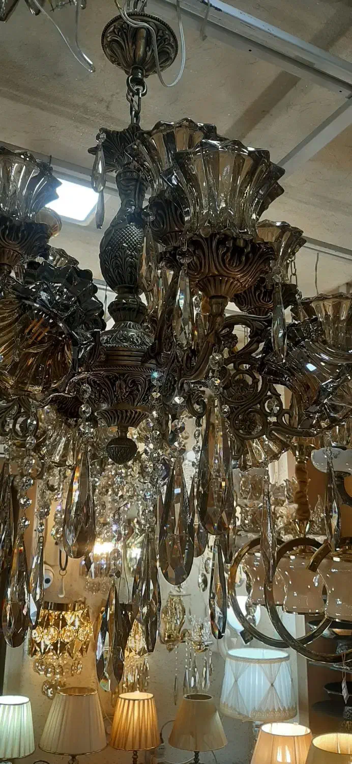 لوستر ۱۵ شعله تمام برنزی مدل پرنس|لوستر و چراغ آویز|اراک, |دیوار