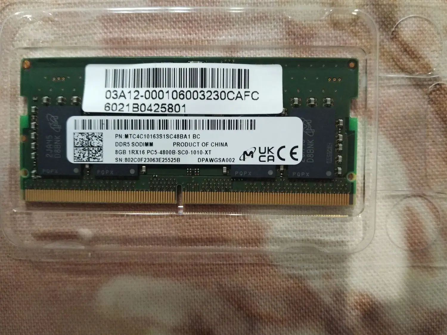 رم لپتاپ میکرون 4800Mhz 8Gb|قطعات و لوازم جانبی رایانه|تهران, اوقاف|دیوار