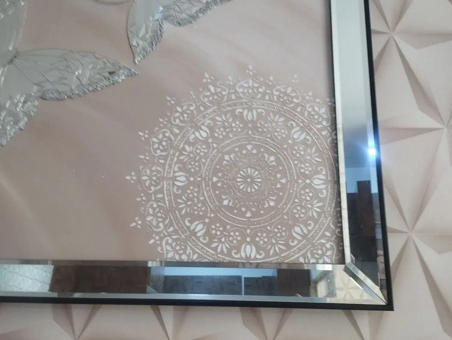 تابلو آینه ای با قاب آینه ای کار دست|تابلو، نقاشی، عکس|اسلام‌شهر, زرافشان|دیوار