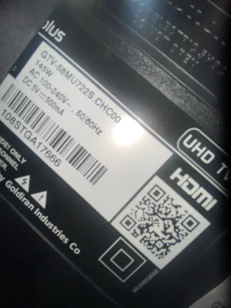 تلویزیون جی پلاس ۵۸ اینچ|تلویزیون و پروژکتور|رشت, کوی حسینی|دیوار