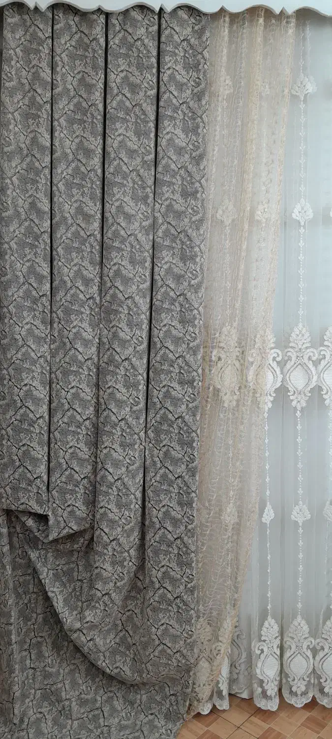 پنل های پرده نو طرح سنگی با سایه گیپور|پرده، رانر، رومیزی|تهران, دولاب|دیوار