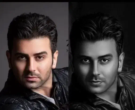 طراحی چهره سیاه قلم|تابلو، نقاشی، عکس|اصفهان, سروستان|دیوار