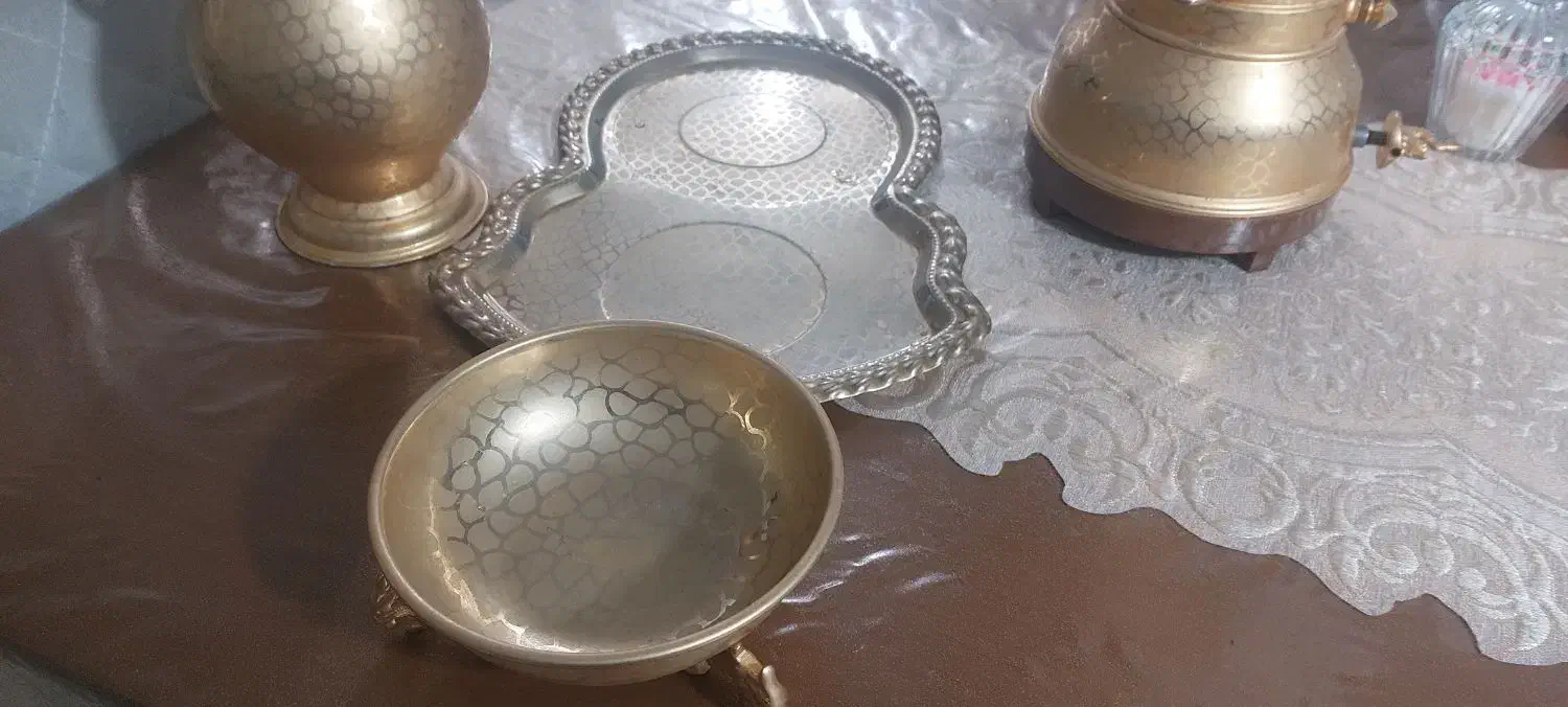 سرویس سماور /سینی/پارچ/کاسه طلایی|سماور، چای‌ساز، قهوه‌ساز|گرگان, |دیوار