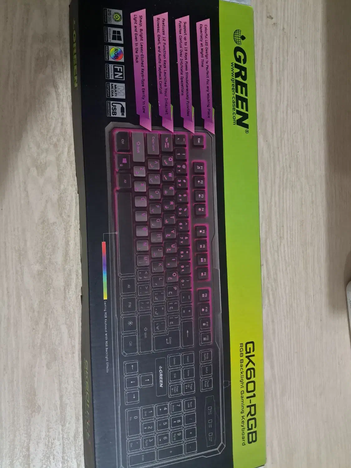 کیبورد گیمینگ برند گرین GK601-RGB کاملاً در حد نو|قطعات و لوازم جانبی رایانه|ایزدشهر, |دیوار
