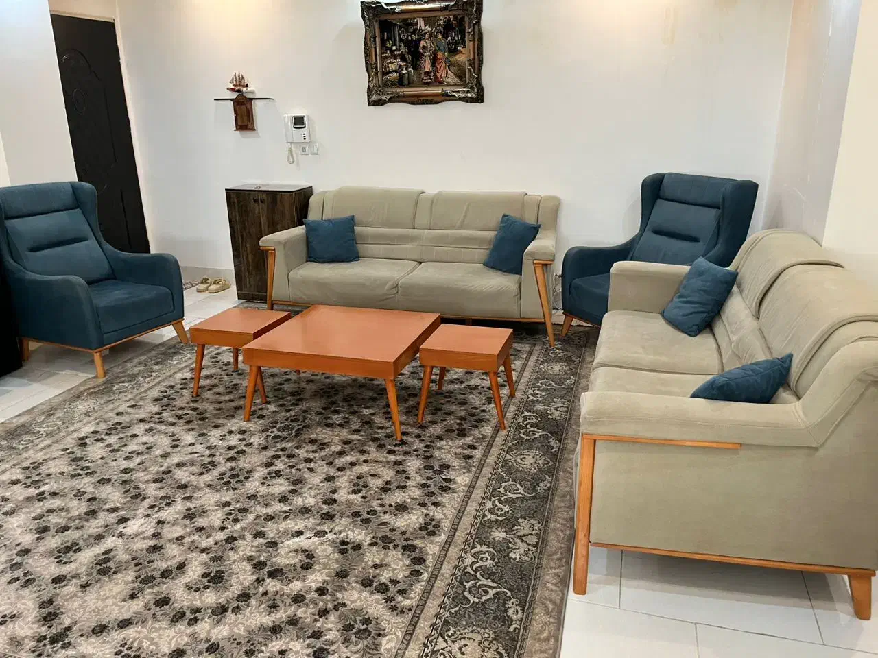 مبل ۷ نفر چوب راش|مبلمان خانگی و میز عسلی|خلخال, |دیوار