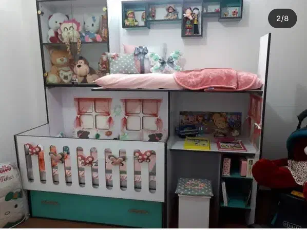 تخت کودک دو طبقه|تخت و صندلی بچه|کرمان, |دیوار