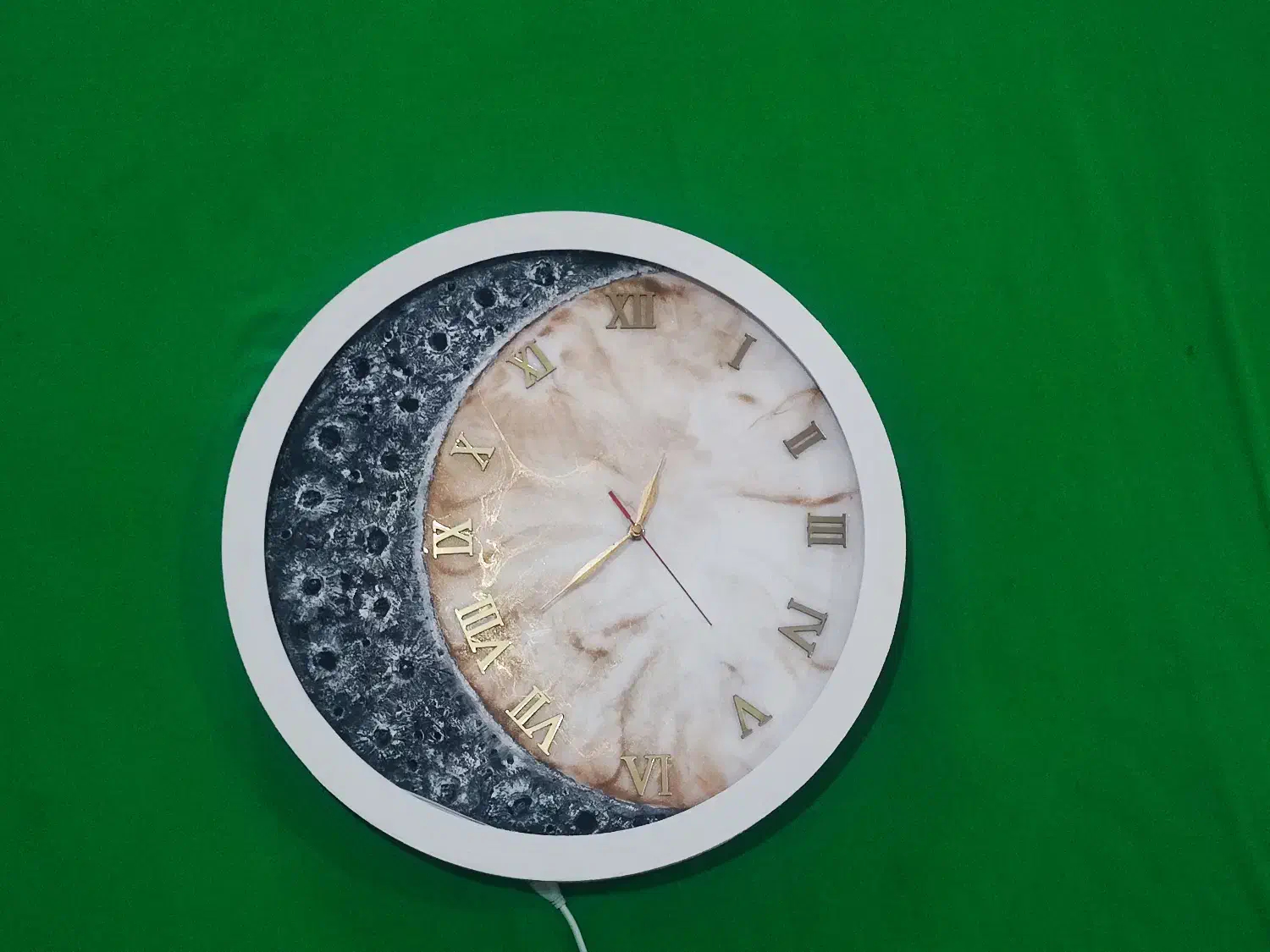 تابلوی ساعت و ماه رزینی|ساعت دیواری و تزئینی|گنبد کاووس, |دیوار