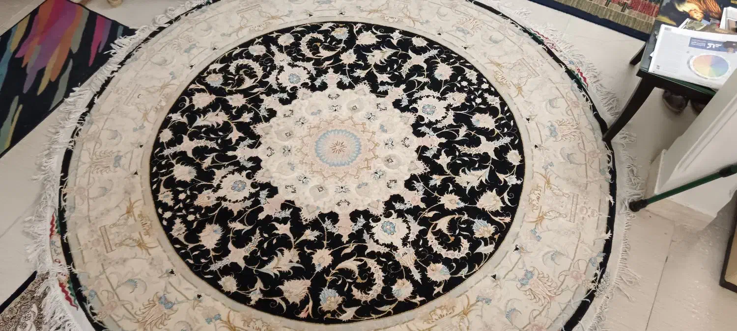 قالیچه گرد دستباف تبریز|فرش|کرج, گلشهر|دیوار