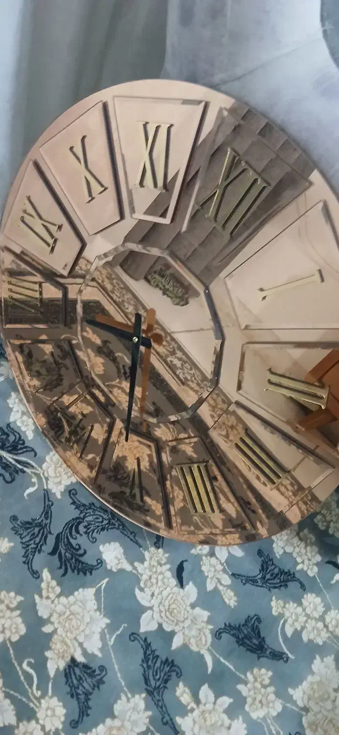 ساعت آینه ای لوکس|ساعت دیواری و تزئینی|مشکیندشت, |دیوار