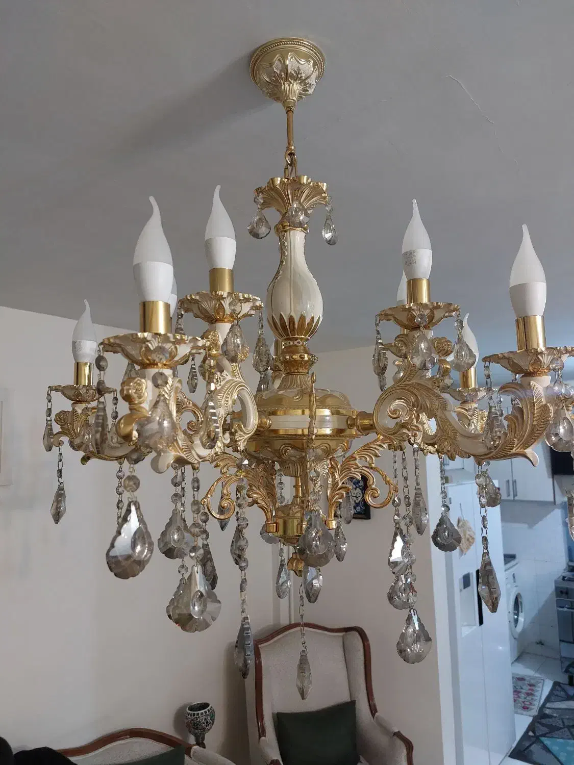 ۲ عددلوستر ۱۰ شاخه کم کارکرد ونو|لوستر و چراغ آویز|پردیس, فاز ۴|دیوار