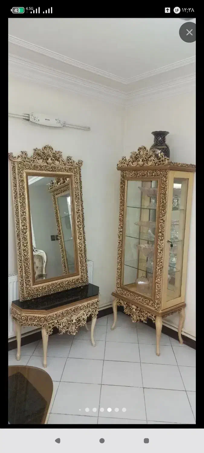 آینه کنسول و بوفه یک بار هم استفاده نشده|بوفه، ویترین، کنسول|دهدشت, |دیوار