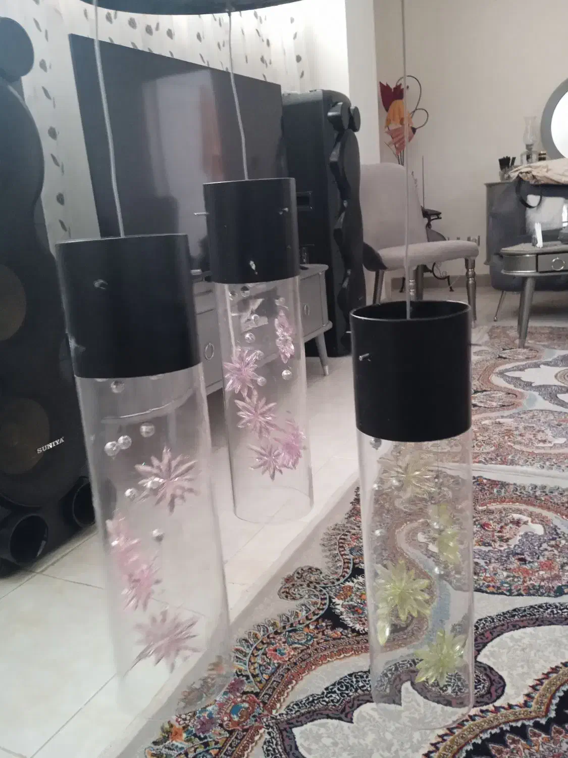 لوستر شیشه ای|لوستر و چراغ آویز|تبریز, |دیوار