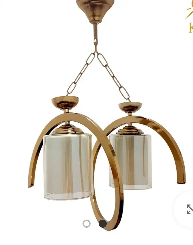 لوسترفنر ۲ لامپ نسکافه ای|لوستر و چراغ آویز|تهران, مسعودیه|دیوار