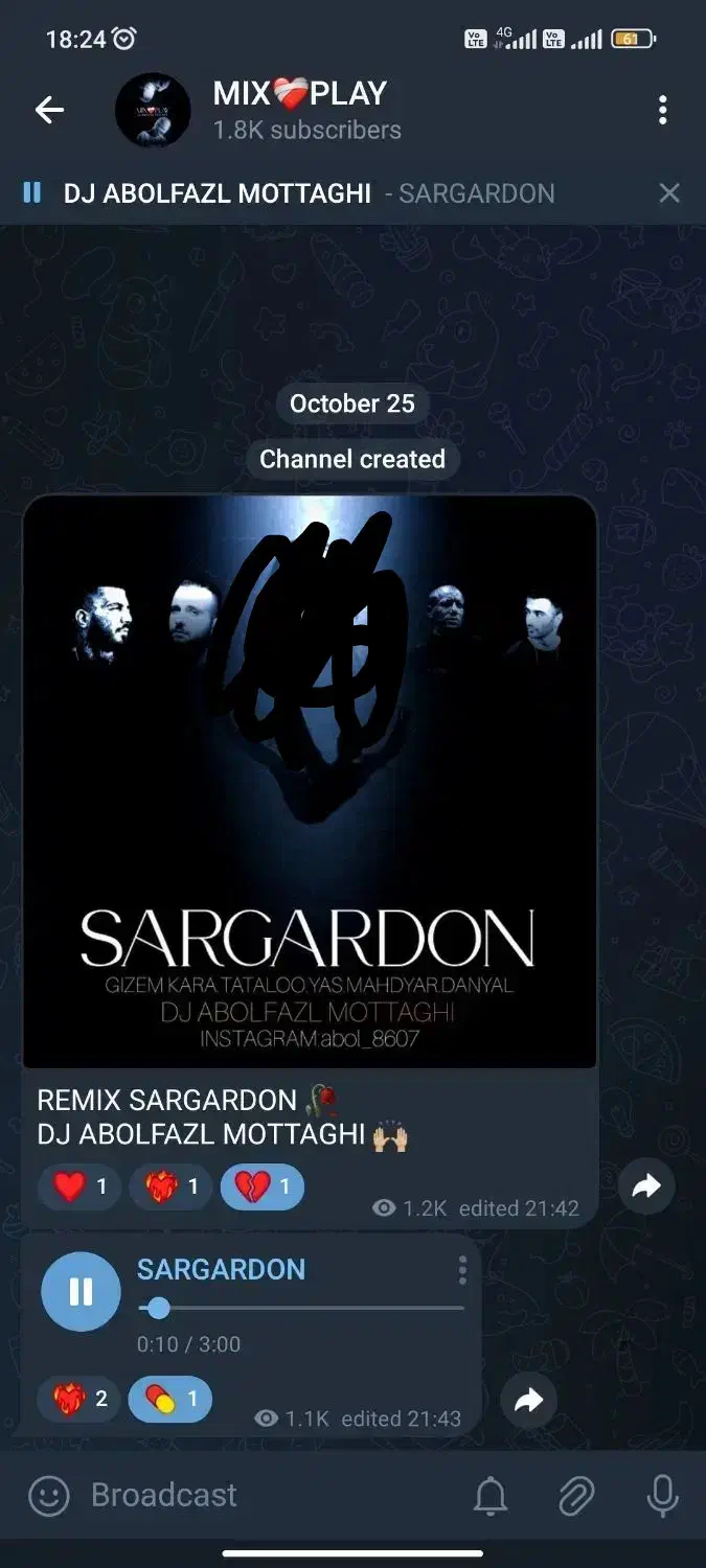 فروش چنل تلگرام 1.8K|لوازم جانبی موبایل و تبلت|باقرشهر, |دیوار