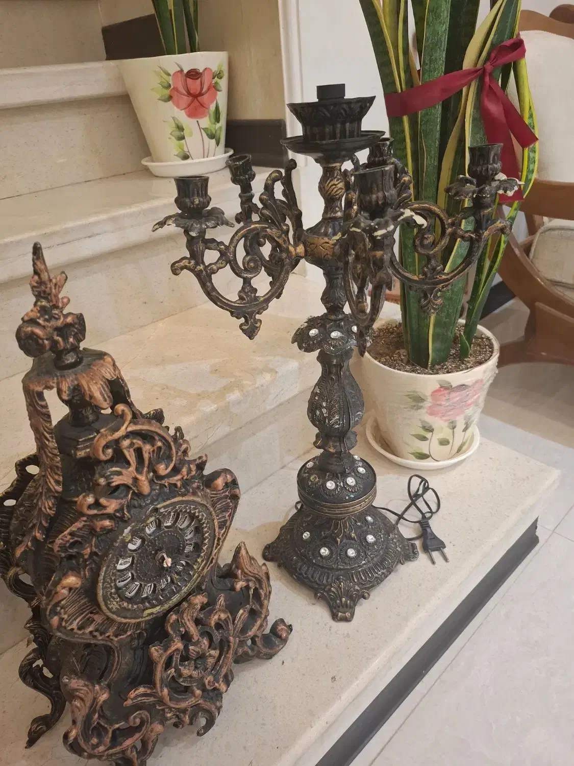 شمعدان و ساعت|لوستر و چراغ آویز|کاشان, شهرک امیرالمومنین|دیوار