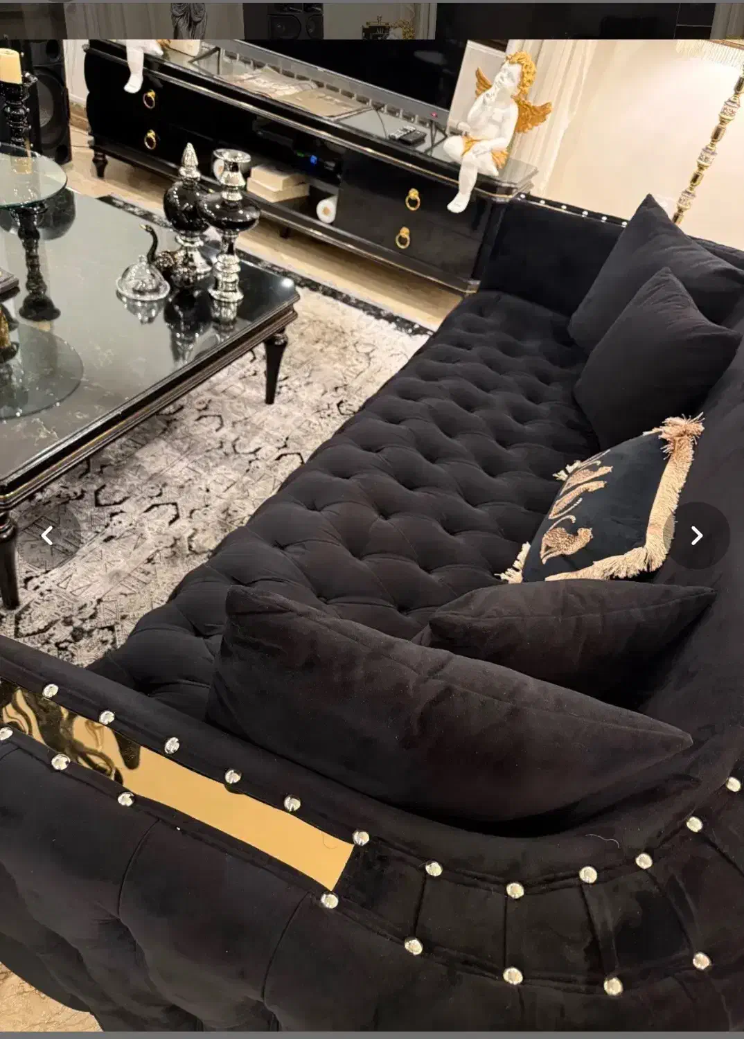 مبلمان ۸ نفره مشکی|مبلمان خانگی و میز عسلی|تهران, ولنجک|دیوار