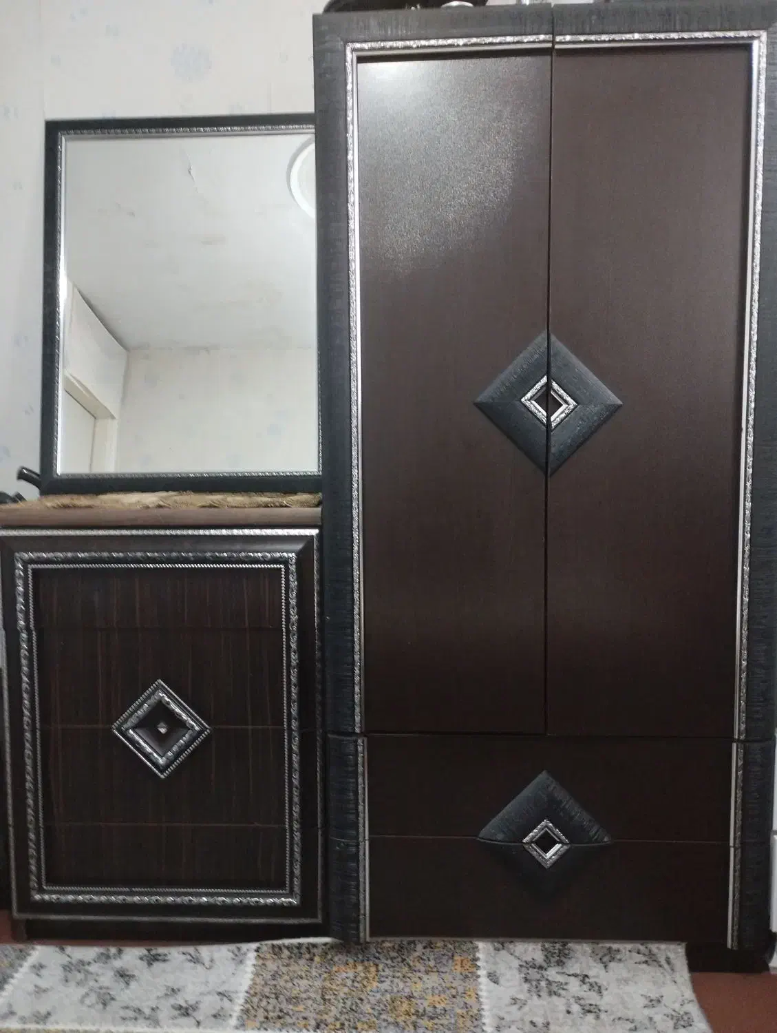 تخت دونفره وکمدلباس هنردوست همدیگه|تخت و سرویس خواب|محمدیه-قزوین, |دیوار