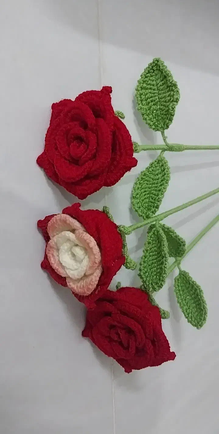شاخه گل رز بافتنی|گل مصنوعی|بجنورد, |دیوار