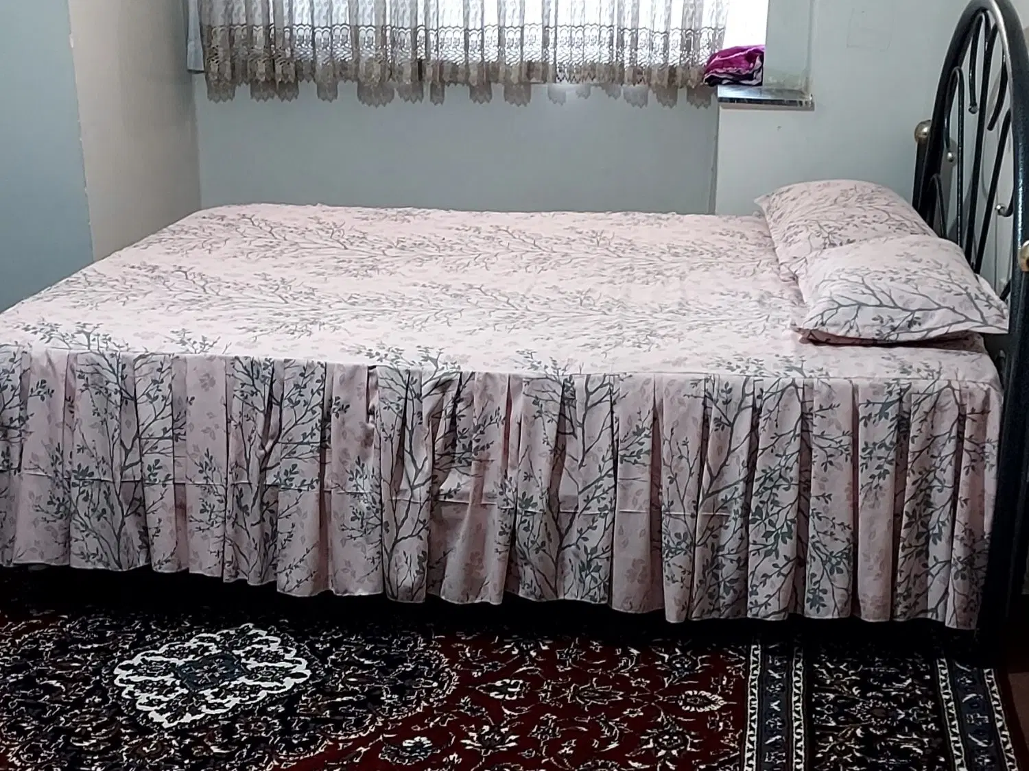 تخت فلزی دونفره همراه با تشک طبی|تخت و سرویس خواب|کرمانشاه, |دیوار