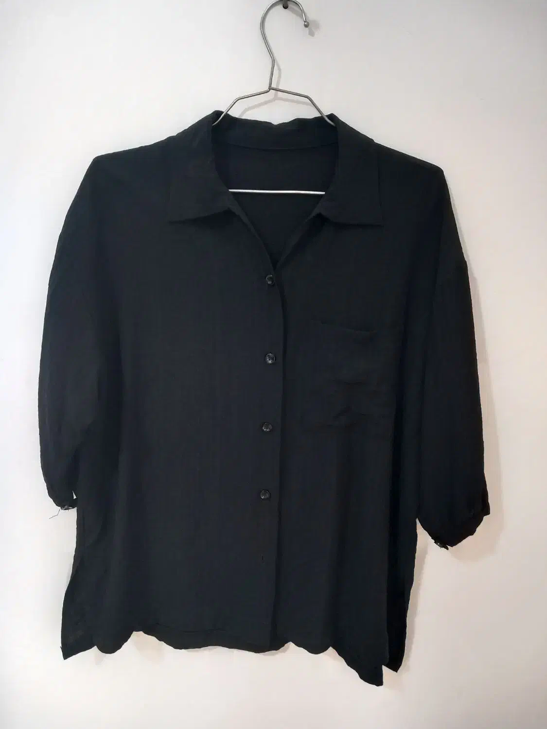 مانتو مشکی کوتاه شیک تک جیب|لباس|سرپل ذهاب, |دیوار