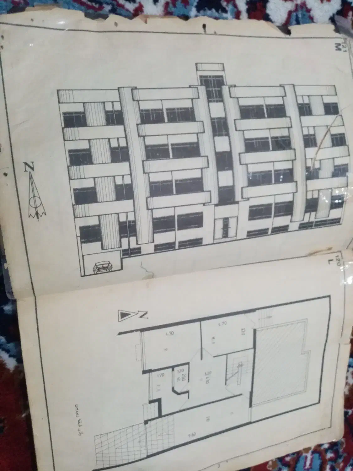 کتاب نقشه معماری خیلی قدیمی ونا یاب|کتاب و مجله تاریخی|اصفهان, سرشبادران|دیوار