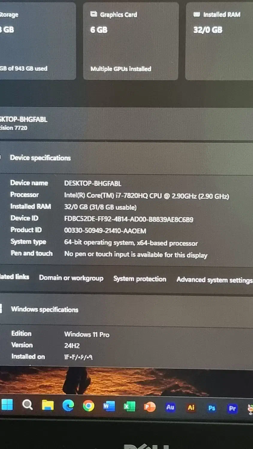 لپ‌تاپ Dell 7720  رم 32 - گرافیک 6GB|رایانه همراه|نیشابور, دارایی|دیوار