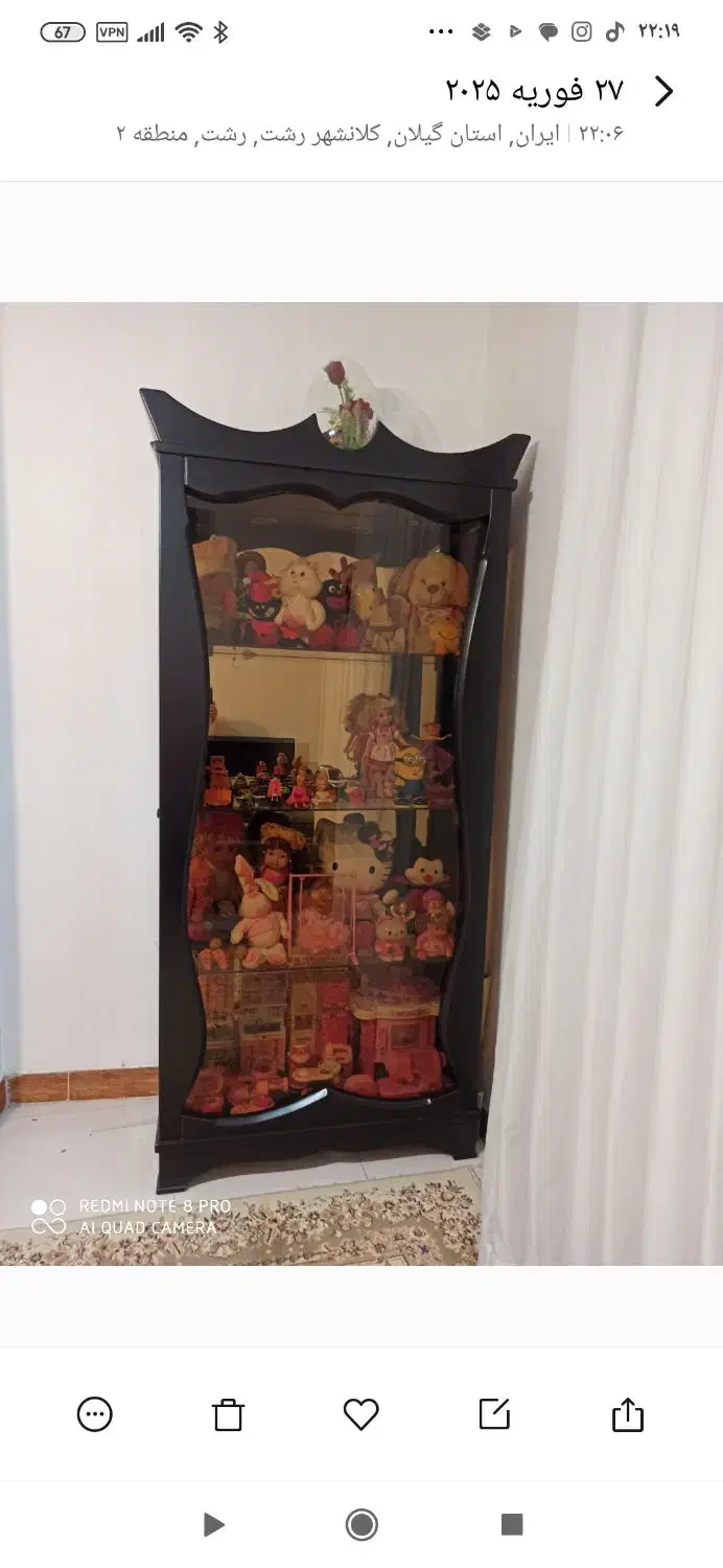 ویترین تمیز و سالم|بوفه، ویترین، کنسول|رشت, چله خانه|دیوار