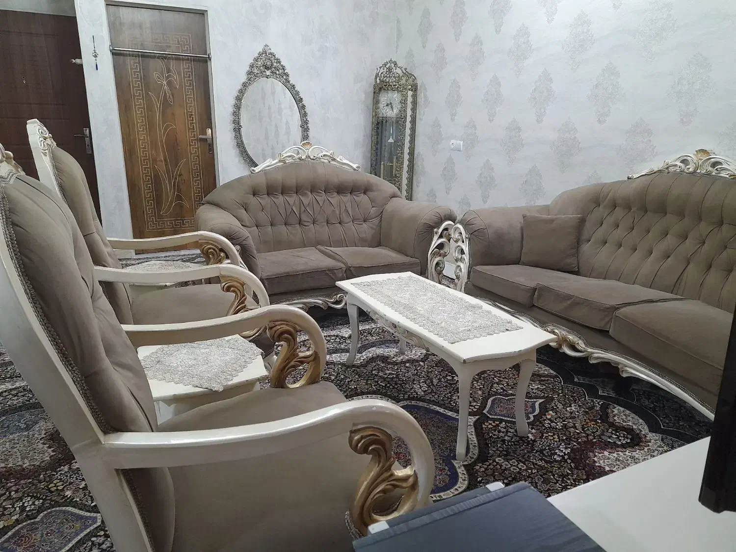 مبل هفت نفره چوب راش|مبلمان خانگی و میز عسلی|نسیم‌شهر, |دیوار