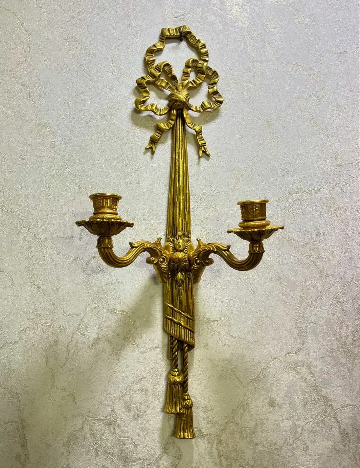 دیوارکوب برنز ایتالیایی/شمعدون دیوارکوب|کلکسیون اشیاء عتیقه|تهران, خواجه نظام الملک|دیوار