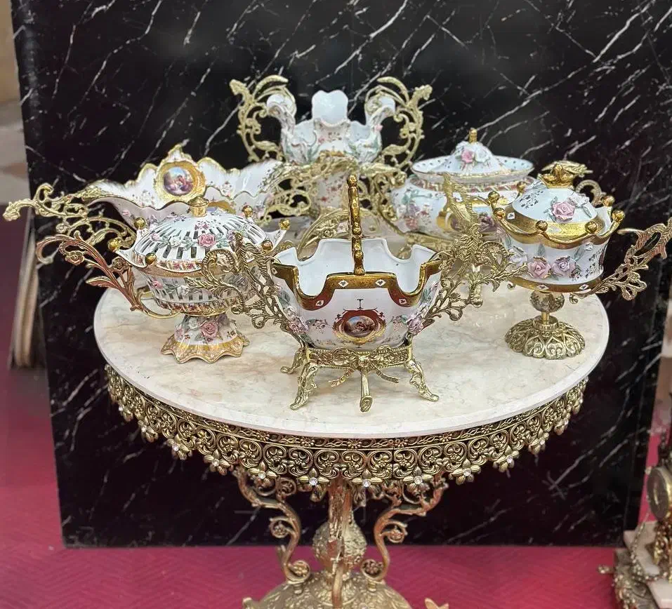 ست چینی و ترکیب برنز|ظروف سرو و پذیرایی|ری, ملکآباد|دیوار