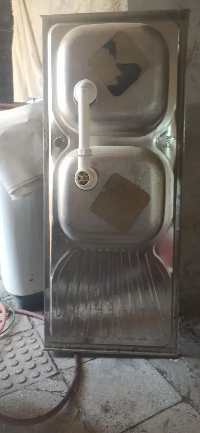 سینگ 50در120دوقلو استیل و میز نهارخوری 4نفره|میز و صندلی غذاخوری|اسدآباد, |دیوار