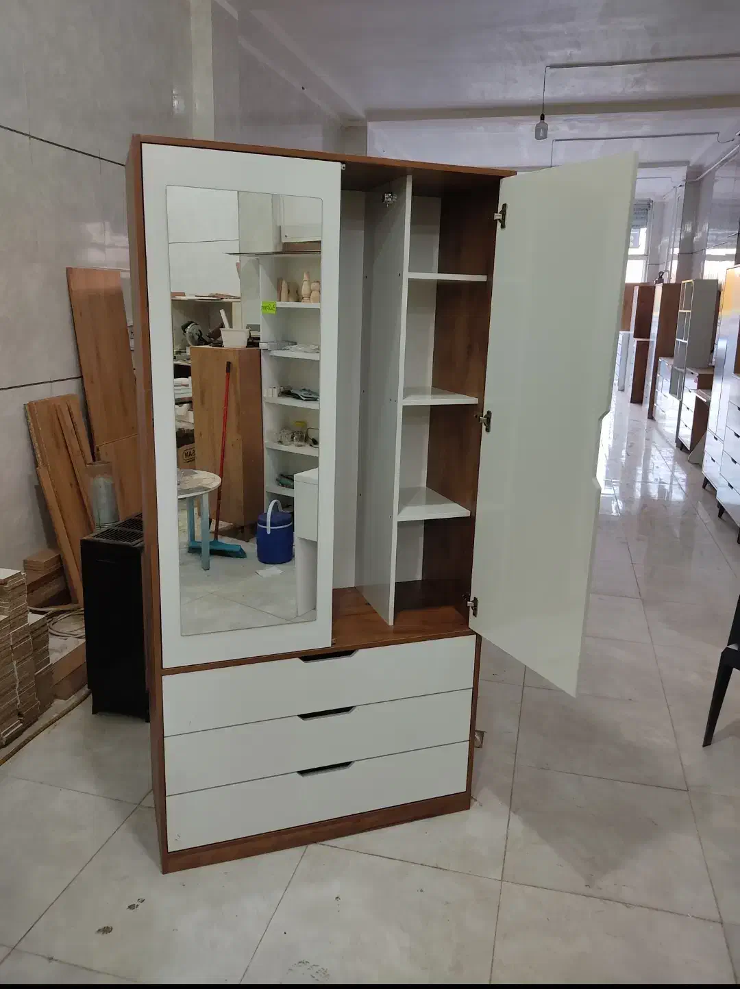 کمد عرض 100،آینه دار|جاکفشی، کمد، دراور|قزوین, |دیوار